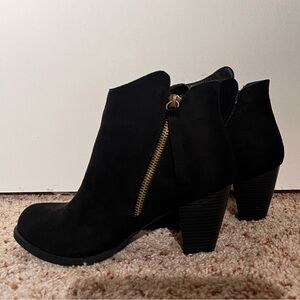 Black Ankle Boots with Zipper